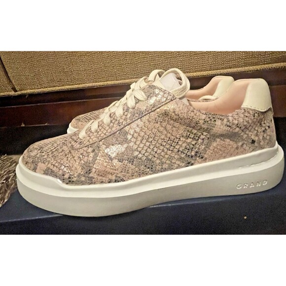 Cole Haan Grand Pro Rally Pink Faux Exotic Print Leather Shoes Women's Size 6 - Picture 10 of 13